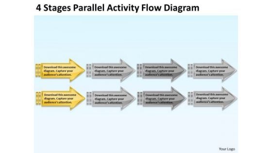 4 Stages Parallel Activity Flow Diagram Business Plan Programs PowerPoint Slides