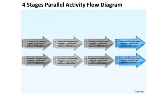 4 Stages Parallel Activity Flow Diagram Ppt Example Of Business Plan Outline PowerPoint Slides