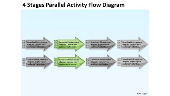 4 Stages Parallel Activity Flow Diagram Sample Of Business Plan PowerPoint Templates