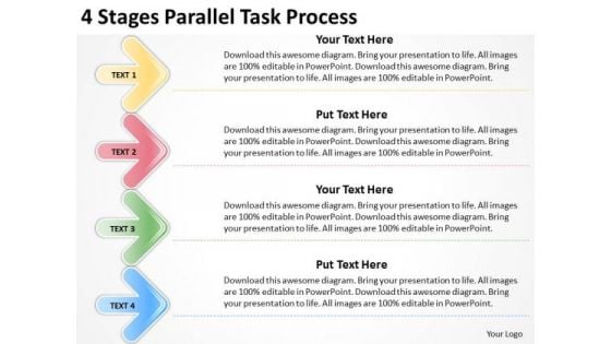 4 Stages Parallel Task Process Business Plans Templates PowerPoint