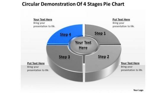 4 Stages Pie Chart Ppt How To Write Business Plan Template Free PowerPoint Templates