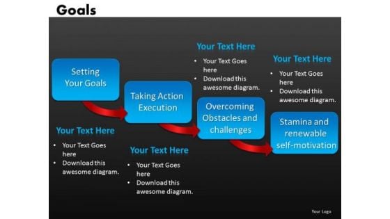 4 Stages Steps Process Diagram PowerPoint Slides