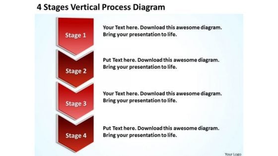 4 Stages Vertical Process Diagram Example Of Business Plans PowerPoint Templates