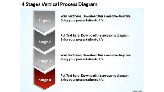 4 Stages Vertical Process Diagram Ppt Business Plan PowerPoint Templates