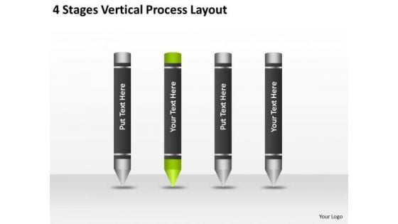 4 Stages Vertical Process Layout Marketing Business Plan Outline PowerPoint Templates