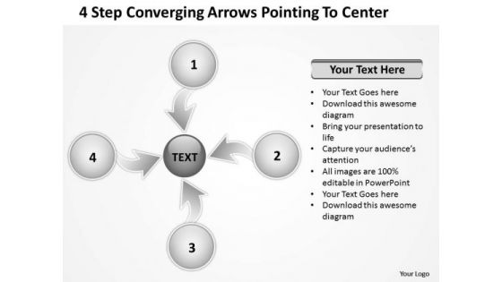 4 Step Converging Arrows Poiting To Center Ppt Circular Flow Process PowerPoint Slides