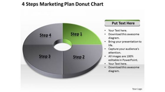 4 Steps Marketing Plan Donut Chart Ppt Business Format PowerPoint Slides