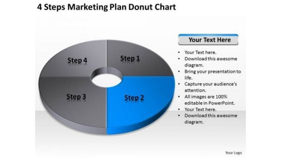 4 Steps Marketing Plan Donut Chart Ppt How To Business Plans PowerPoint Templates