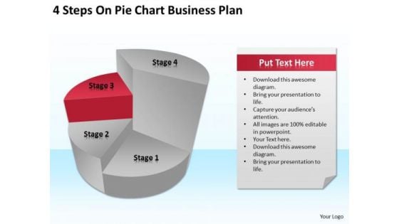 4 Steps On Pie Chart Business Plan Ppt Small Template PowerPoint Slides