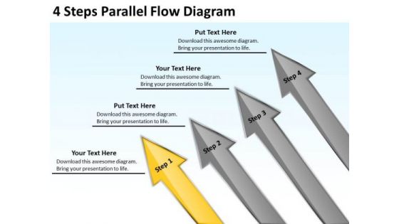 4 Steps Parallel Flow Diagram Computer Repair Business Plan PowerPoint Slides