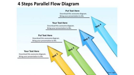 4 Steps Parallel Flow Diagram How Do Write Business Plan Free PowerPoint Templates