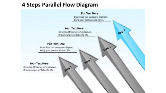 4 Steps Parallel Flow Diagram Ppt Need Business Plan PowerPoint Templates