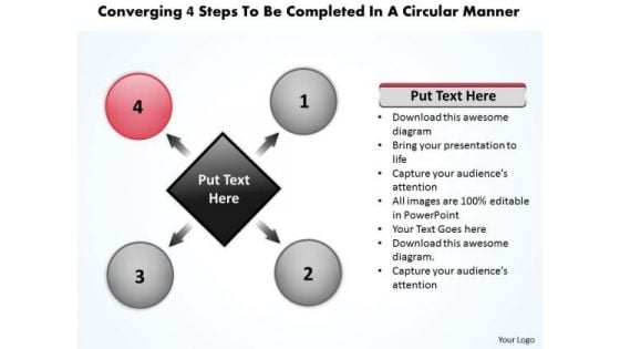 4 Steps To Be Completed In A Circular Manner Diagram PowerPoint Slides