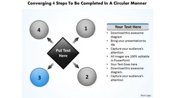 4 Steps To Be Completed In A Circular Manner Ppt Flow Diagram PowerPoint Slides