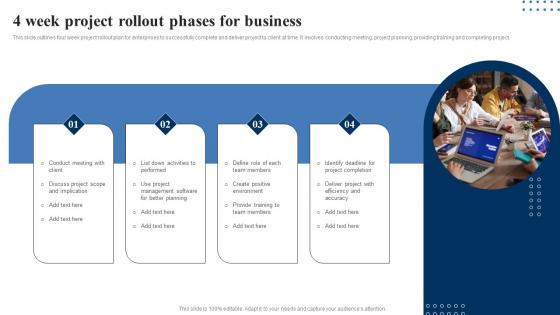 4 Week Project Rollout Phases For Business Slides Pdf