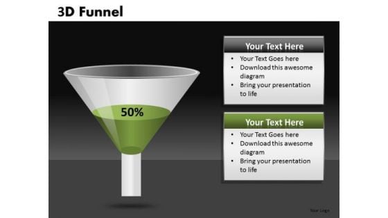 50 Percent 3d Funnel PowerPoint Templates Funnel Slides