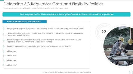 5G Evolution Architectural Technology Determine 5G Regulatory Costs And Flexibility Policies Infographics PDF