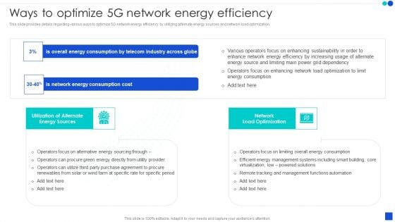 5G Technology Development For Digital Transformation Ways To Optimize 5G Network Energy Efficiency Themes PDF Microsoft PDF