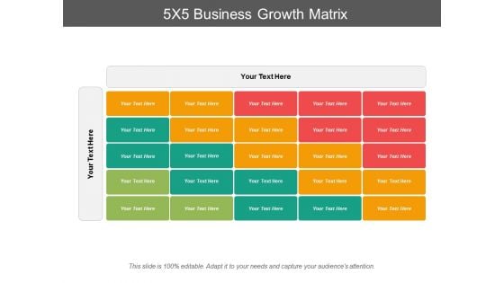 5x5 business growth matrix ppt powerpoint presentation model icons