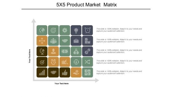 5x5 product market matrix ppt powerpoint presentation model