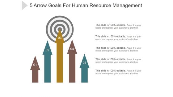 5 Arrow Goals For Human Resource Management Ppt PowerPoint Presentation Picture