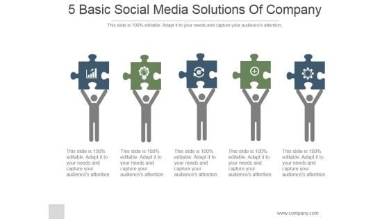 5 Basic Social Media Solutions Of Company Ppt PowerPoint Presentation Slides