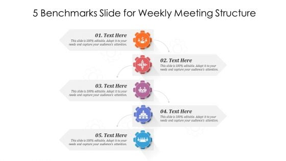 5 Benchmarks Slide For Weekly Meeting Structure Ppt PowerPoint Presentation File Demonstration PDF