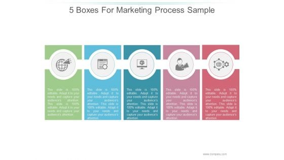 5 Boxes For Marketing Process Sample Ppt PowerPoint Presentation Slides