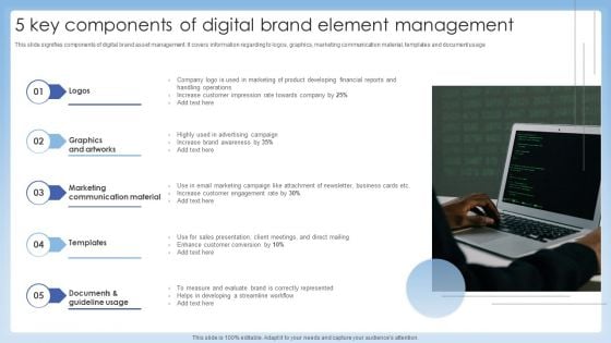 5 Key Components Of Digital Brand Element Management Structure PDF