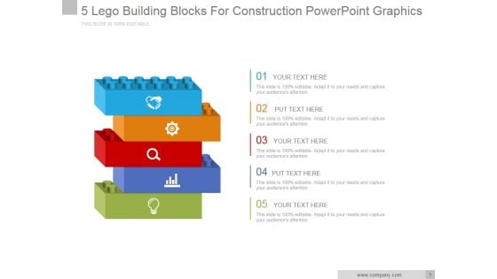 5 Lego Building Blocks For Construction Ppt PowerPoint Presentation Themes