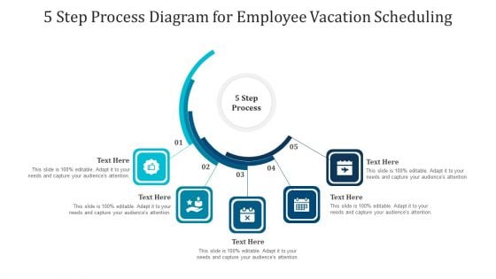 5 Phase Procedure Diagram For Employee Vacation Scheduling Ppt PowerPoint Presentation File Introduction PDF
