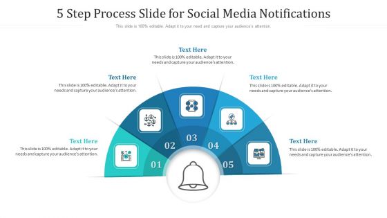 5 Phase Procedure Slide For Social Media Notifications Ppt PowerPoint Presentation File Mockup PDF