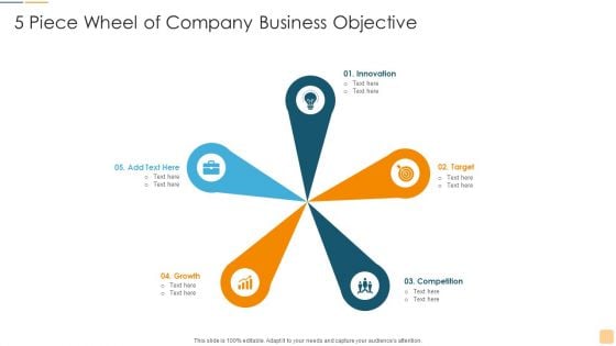 5 Piece Wheel Of Company Business Objective Ppt Ideas Slide Download PDF