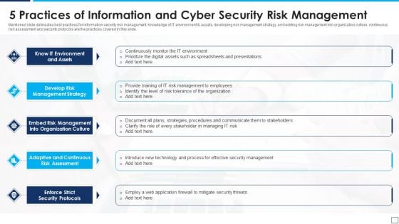 5 Practices Of Information And Cyber Security Risk Management Graphics PDF 5 Practices Of Information And Cyber Security Risk Management Graphics PDF