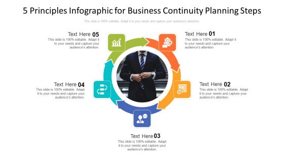 5 Principles Infographic For Business Continuity Planning Steps Ppt PowerPoint Presentation File Infographic Template PDF