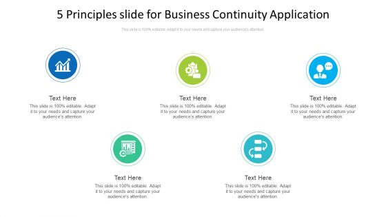 5 Principles Slide For Business Continuity Application Ppt PowerPoint Presentation Gallery Gridlines PDF