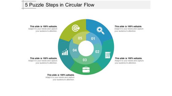 5 Puzzle Steps In Circular Flow Ppt PowerPoint Presentation Icon Diagrams