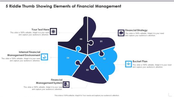 5 Riddle Thumb Showing Elements Of Financial Management Diagrams PDF