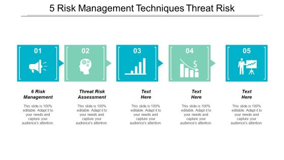 5 Risk Management Techniques Threat Risk Assessment Checklist Ppt PowerPoint Presentation Styles Graphics