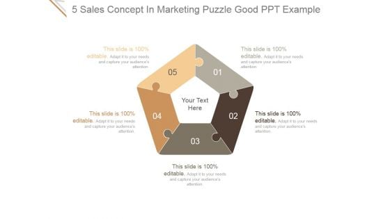 5 Sales Concept In Marketing Puzzle Ppt PowerPoint Presentation Ideas