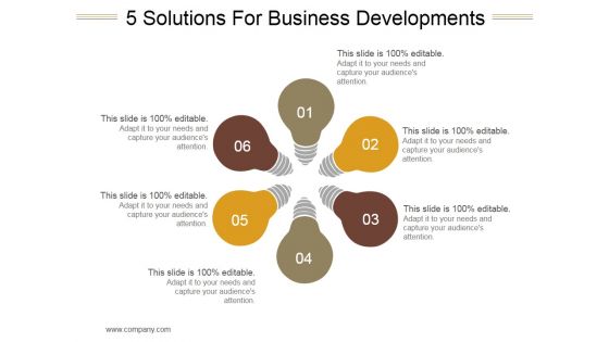 5 Solutions For Business Developments Ppt PowerPoint Presentation Samples