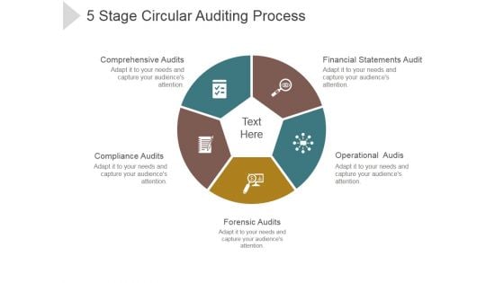 5 Stage Circular Auditing Process Ppt PowerPoint Presentation Deck