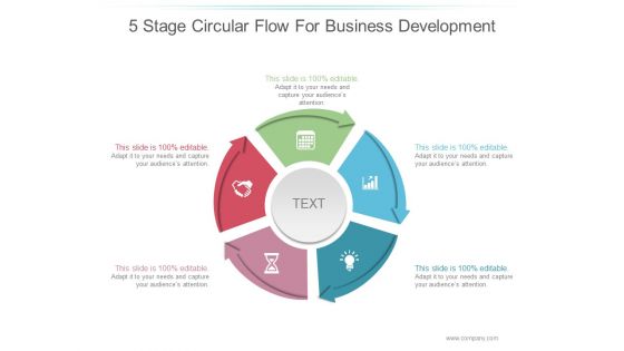 5 Stage Circular Flow For Business Development Ppt PowerPoint Presentation Examples