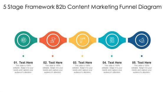 5 Stage Framework B2b Content Marketing Funnel Diagram Ppt PowerPoint Presentation Portfolio Summary PDF