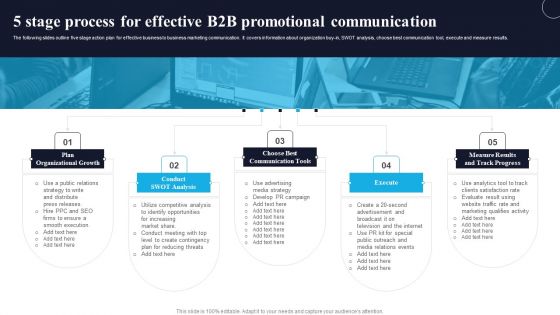 5 Stage Process For Effective B2 Promotional Communication Pictures PDF