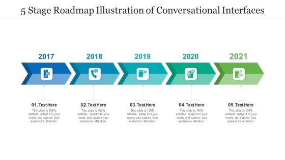 5 Stage Roadmap Illustration Of Conversational Interfaces Ppt PowerPoint Presentation Gallery Rules PDF