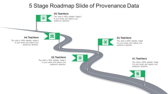 5 Stage Roadmap Slide Of Provenance Data Ppt PowerPoint Presentation Gallery Aids PDF