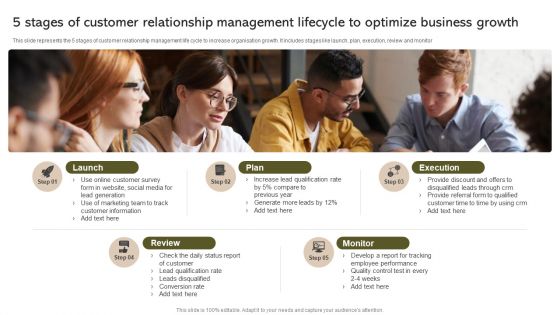 5 Stages Of Customer Relationship Management Lifecycle To Optimize Business Growth Ideas PDF