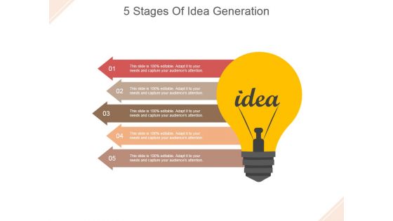 5 Stages Of Idea Generation Ppt PowerPoint Presentation Rules