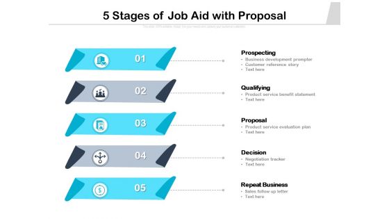 5 Stages Of Job Aid With Proposal Ppt PowerPoint Presentation File Slides PDF